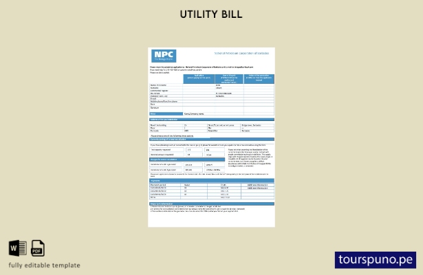 listo para imprimir plantilla de word   factura de servicios públicos de gas d 1